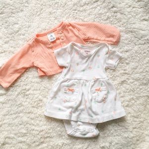 Newborn carters onsie dress with sweater